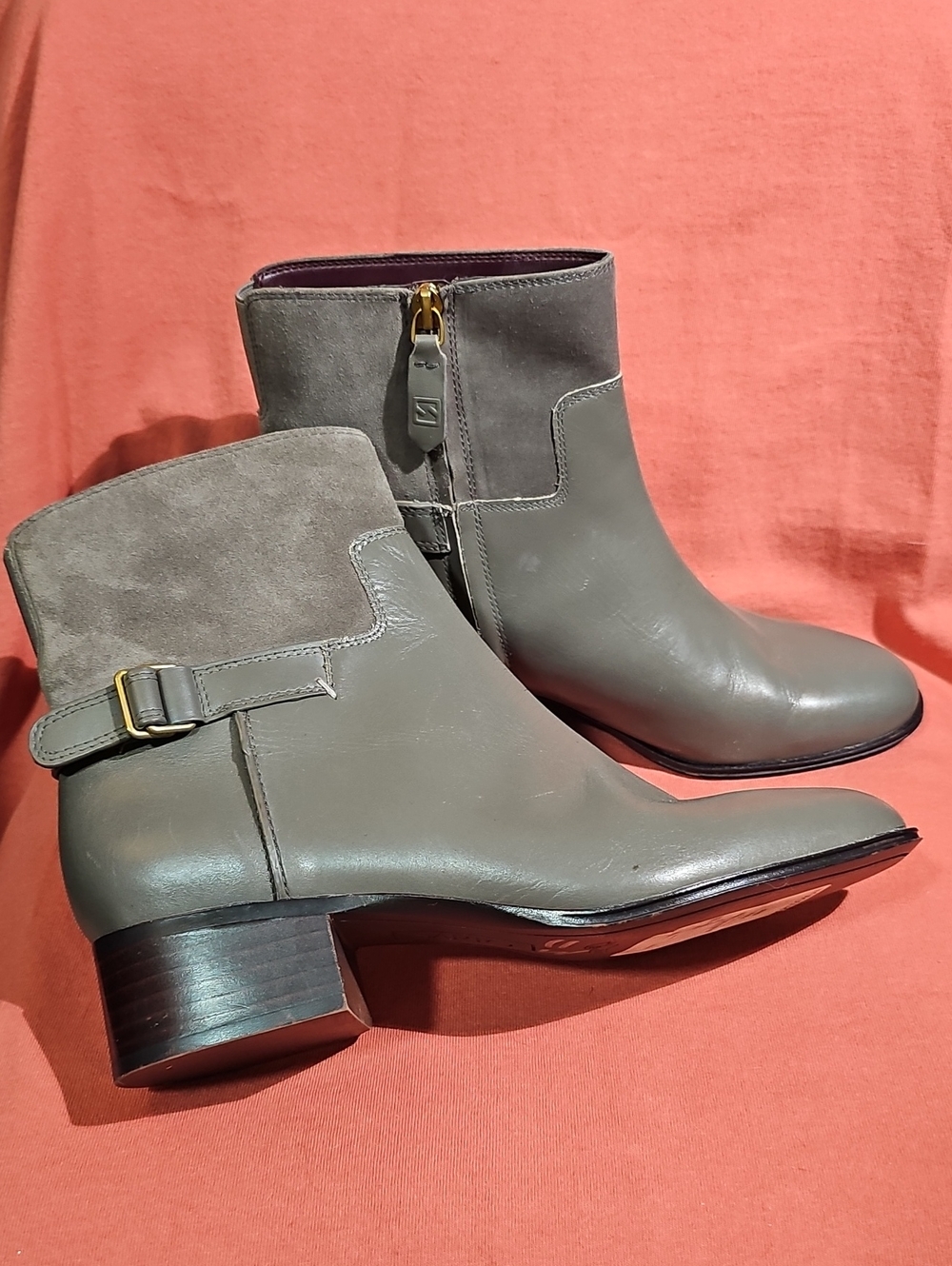Franco Sarto Size 9 Leather Suede Ankle  Boots